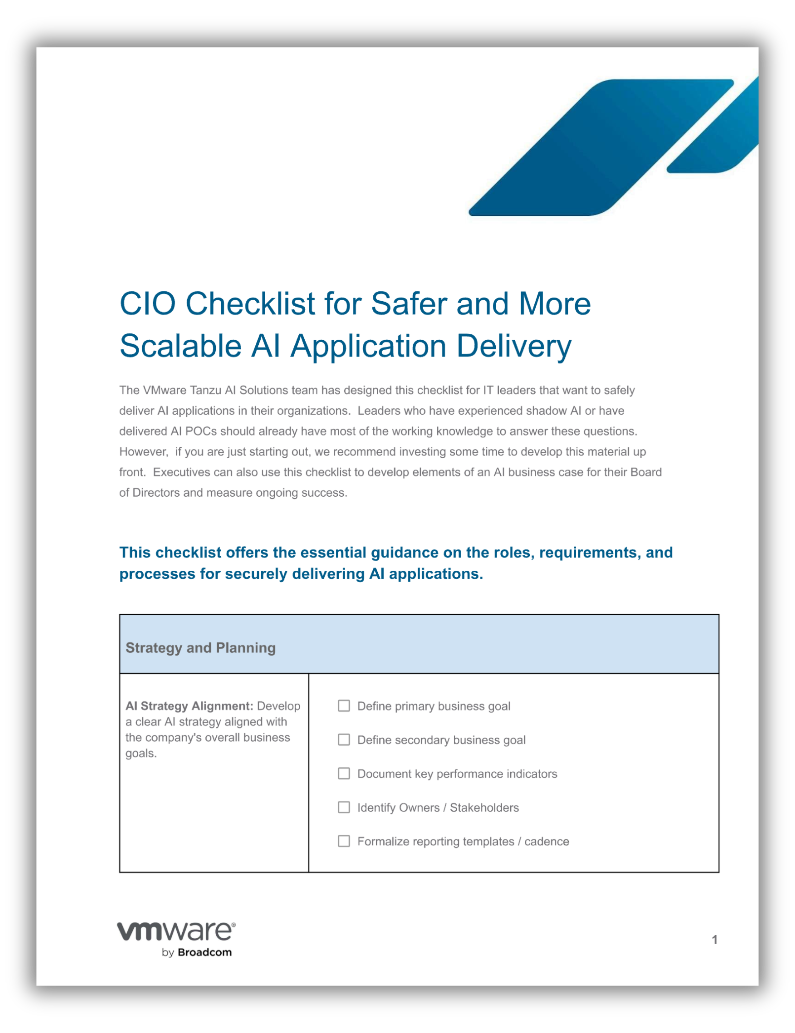 CIO Checklist for Safer and More Scalable AI Application Delivery
